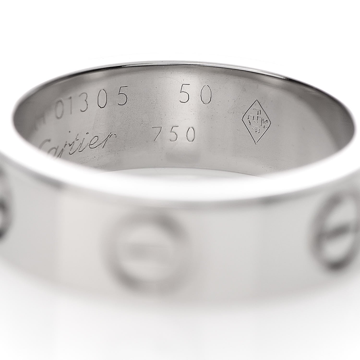 Cartier 18K White Gold 5.5mm LOVE Ring 50 5.25 5 of 5