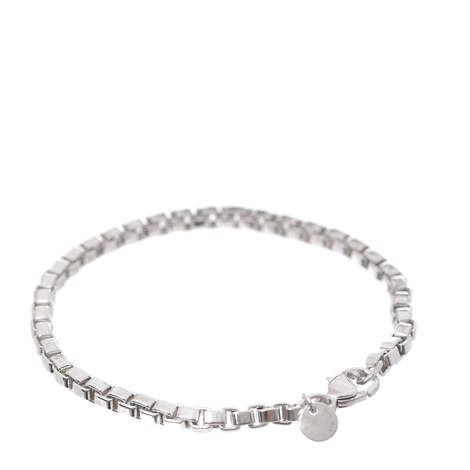 Tiffany Sterling Silver 4mm Venetian Link Bracelet 1 of 4