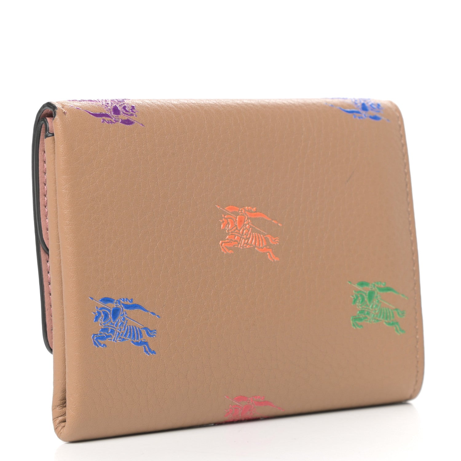 Burberry Grained Calfskin EKD Tri-Fold Compact Wallet Light Camel 3 of 6