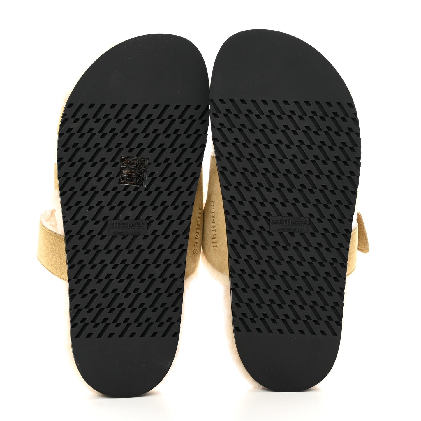 Suede Goatskin Woolskin Womens Chypre Sandals 38 Golden Beige