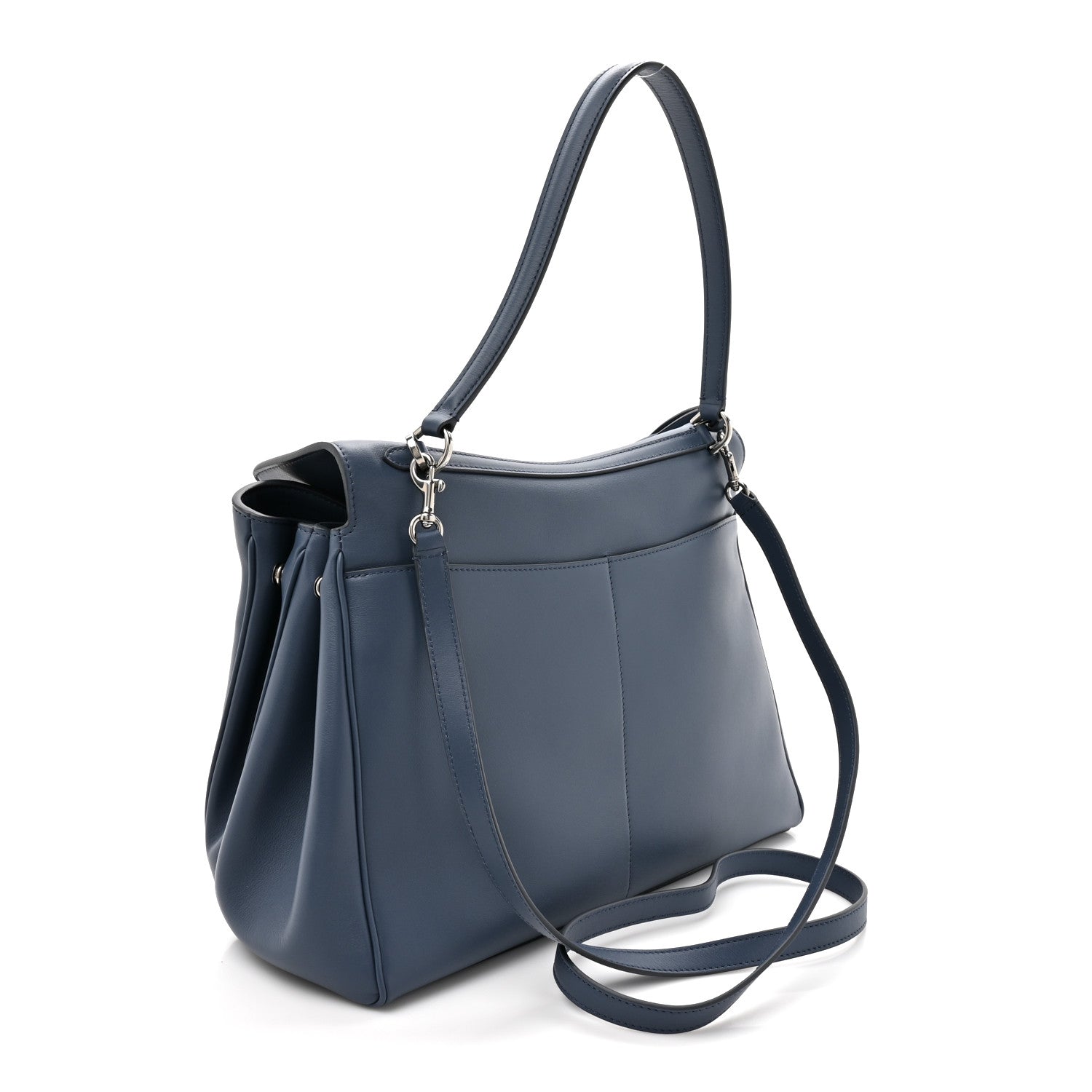 Balenciaga Natural Smooth Calfskin Medium Rodeo Top Handle Handbag Faded Dark Blue 3 of 13