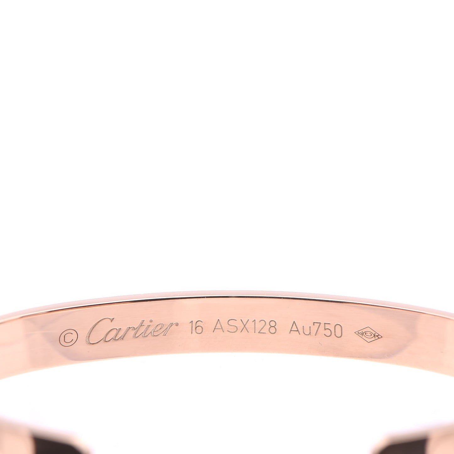 18K Pink Gold LOVE Cuff Bracelet 16