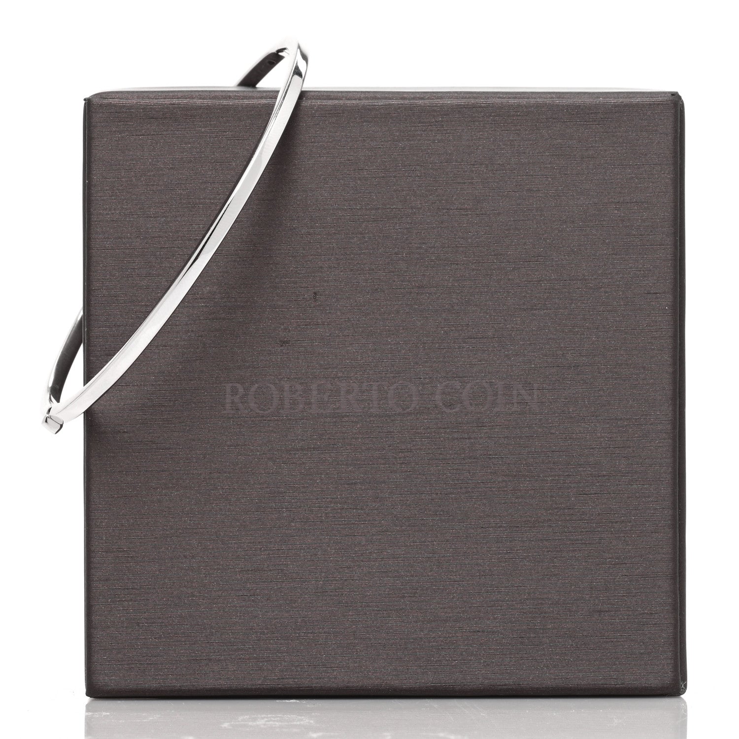 Roberto Coin 18K White Gold Oval Bangle Bracelet 4 of 4