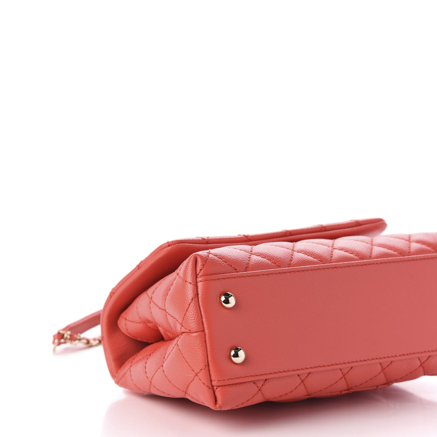Caviar Quilted Mini Coco Handle Flap Red
