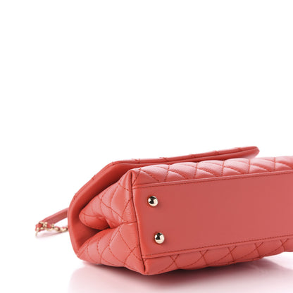 Chanel Caviar Quilted Mini Coco Handle Flap Red 8 of 10