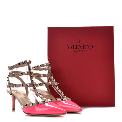 Valentino Garavani Patent Nappa Rockstud Ankle Strap 65mm Pumps 37 Peony Poudre 3 of 12