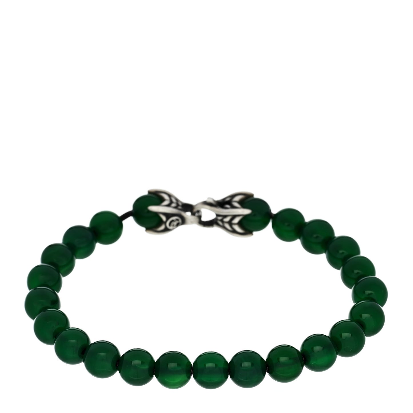 Sterling Silver Green Onyx 8mm Spiritual Beads Bracelet