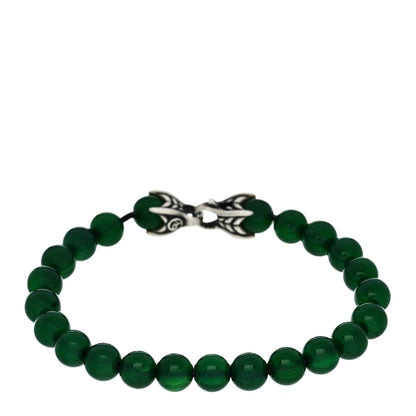 David Yurman Sterling Silver Green Onyx 8mm Spiritual Beads Bracelet 2 of 4