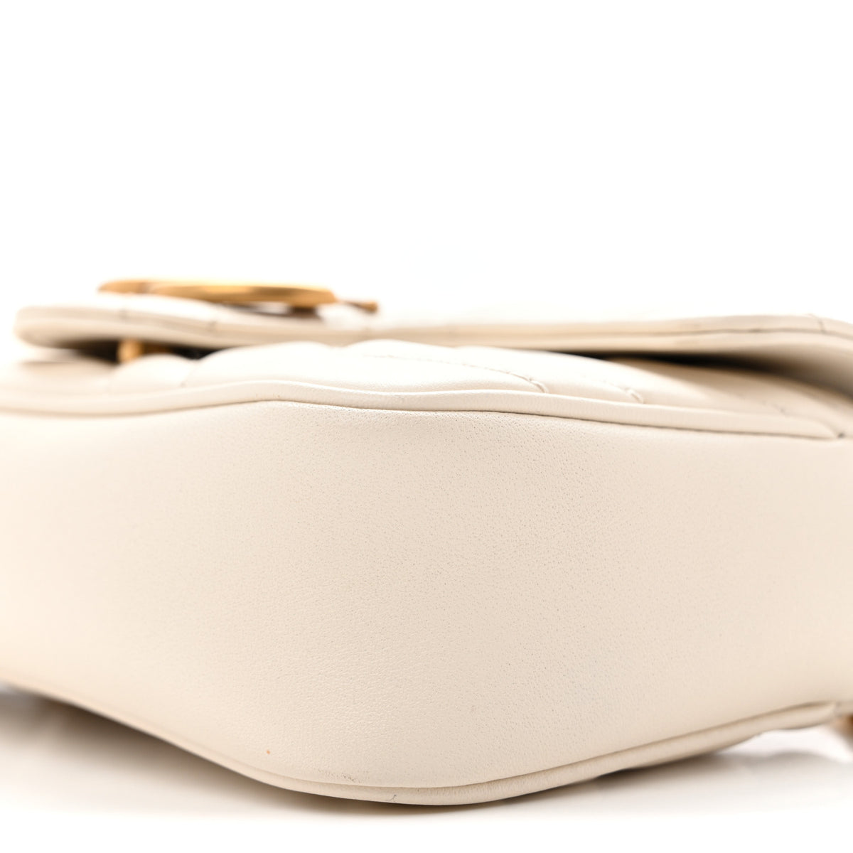 Gucci Calfskin Matelasse Super Mini GG Marmont Shoulder Bag White 10 of 14