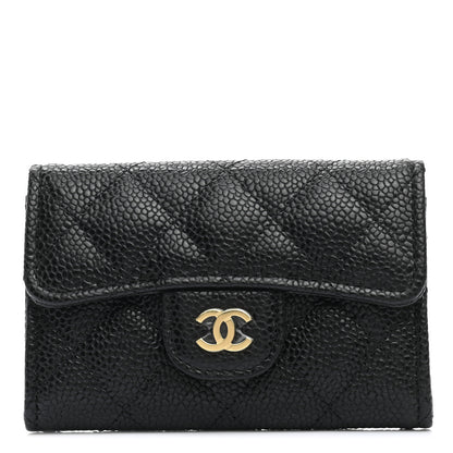 Chanel Caviar Quilted Flap Card Holder Wallet Black 1 of 8