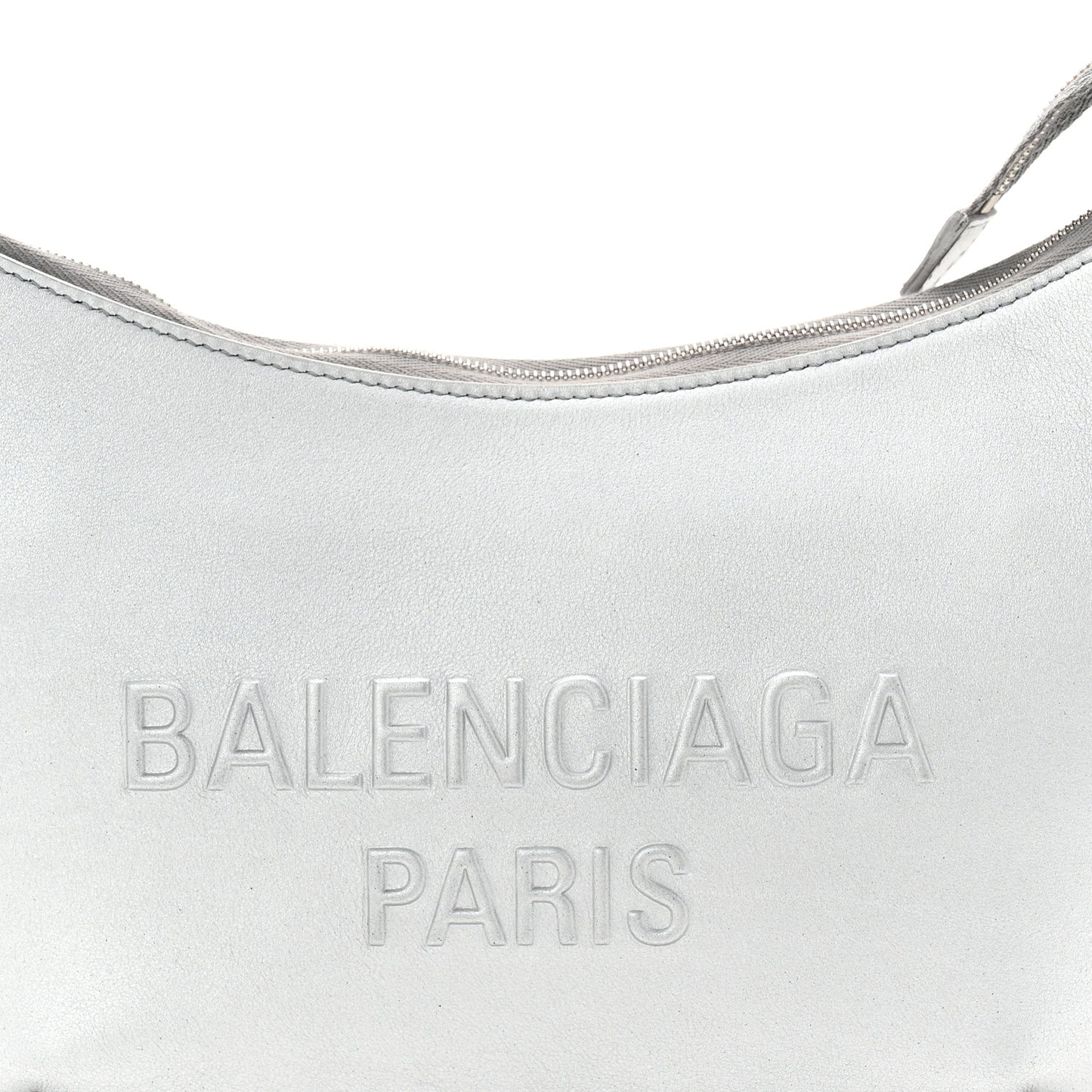 Metallic Calfskin Mary Kate Shoulder Bag Silver