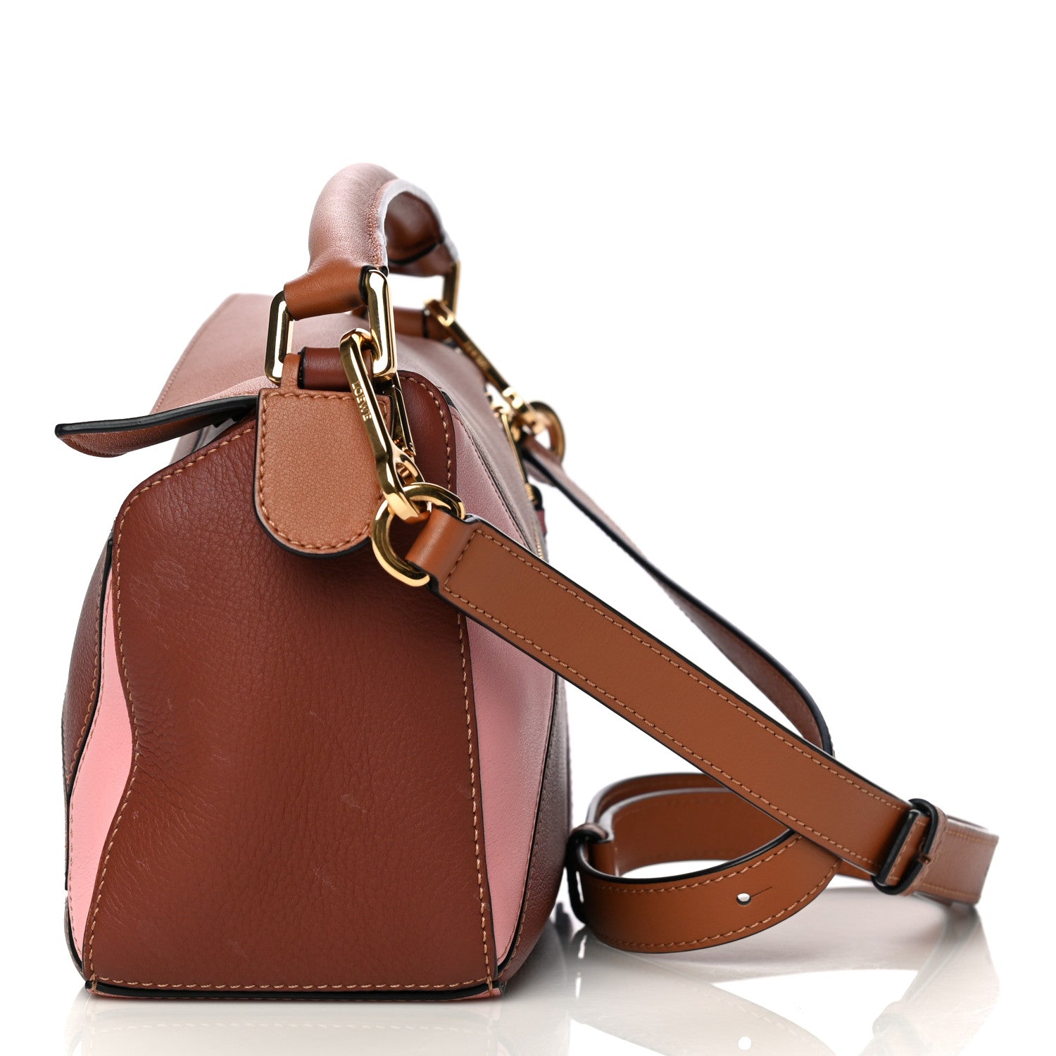 Loewe Calfskin Small Puzzle Bag Tan Medium Pink 12 of 25