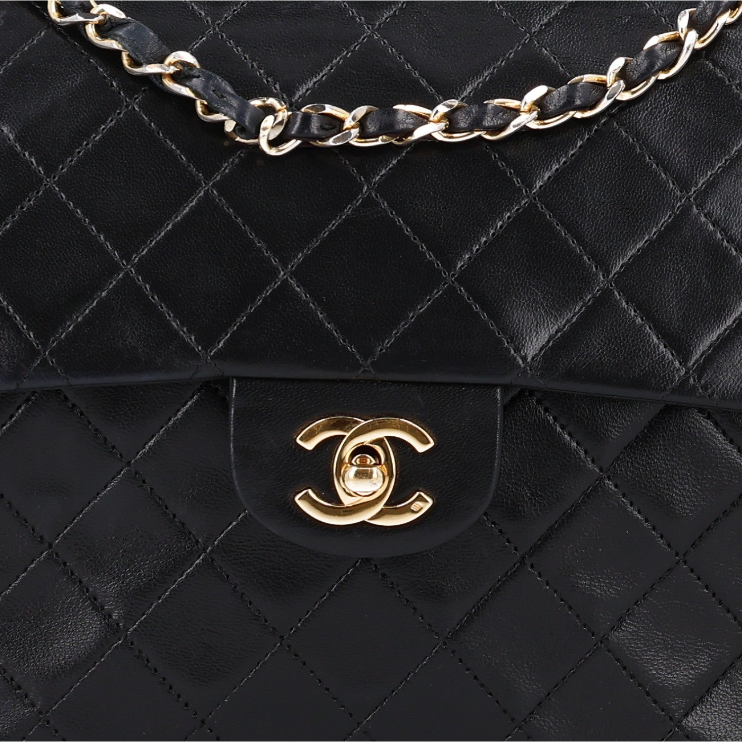 Chanel Lambskin Quilted Medium Double Flap Black 9 of 11