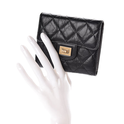 Chanel Aged Calfskin Quilted Reissue Compact Wallet Black 2 of 8