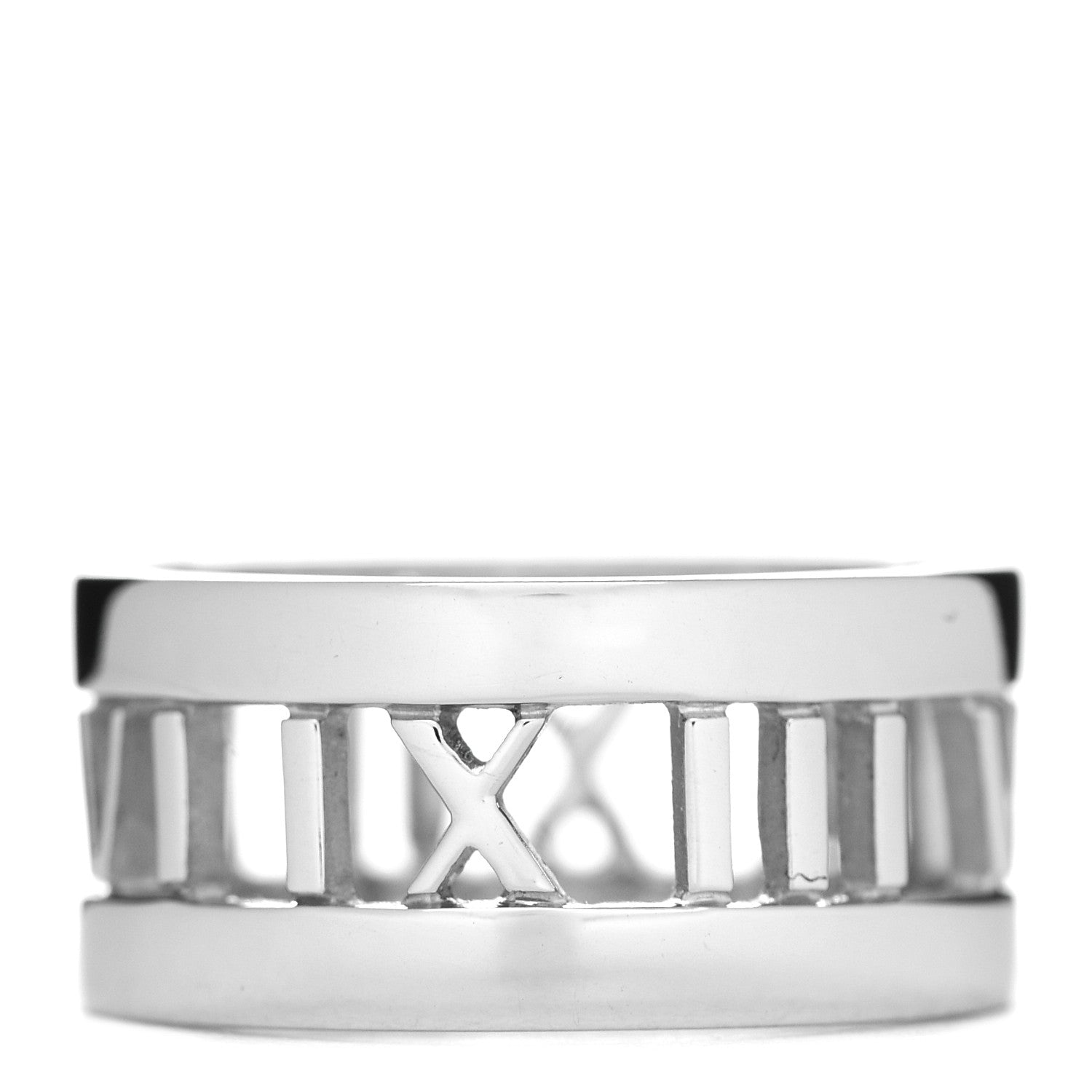 Tiffany 18K White Gold Diamond Wide Atlas Open Ring 51 5.75 3 of 4