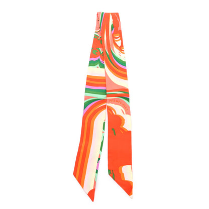 Hermes Silk Brides De Gala Shadow Twilly Orange Vert Corail 2 of 3