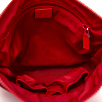 Gucci Nylon Monogram Dollar Calfskin Flat Messenger Bag Vibrant Red 5 of 11