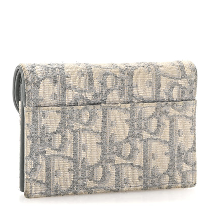 Christian Dior Oblique Saddle Card Holder Gray 3 of 11