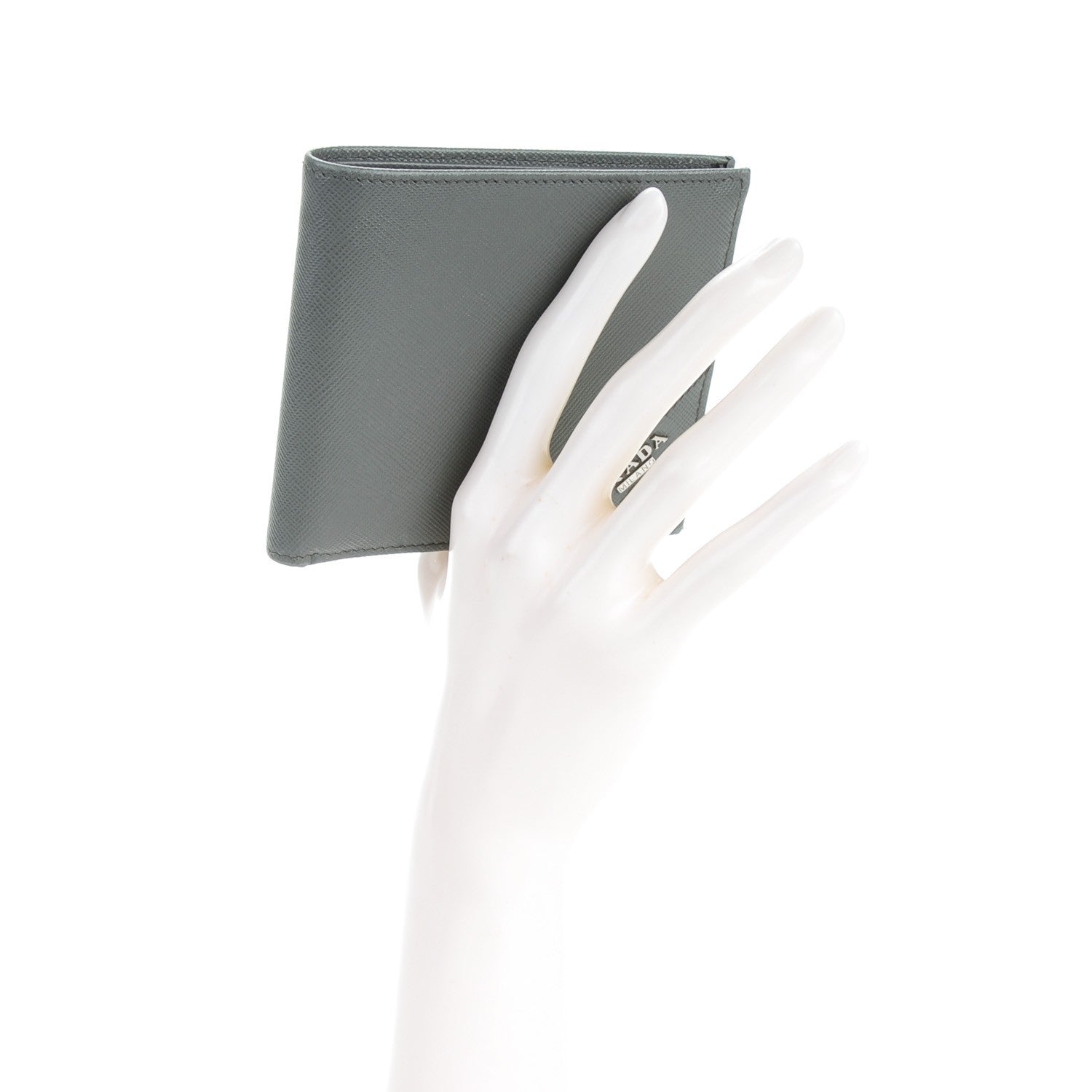 Prada Saffiano Orizzontale Wallet Grey 2 of 8