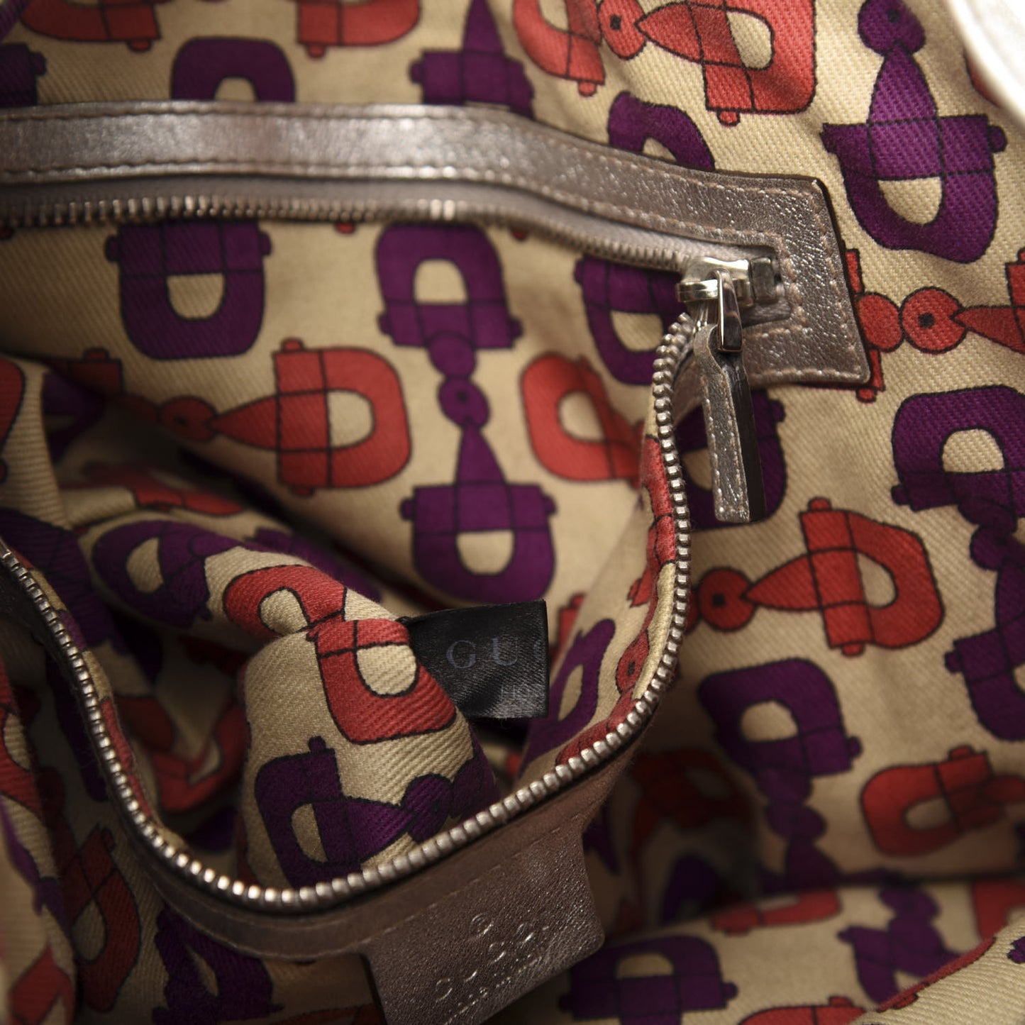 Metallic Guccissima Medium Pelham Shoulder Bag Silver