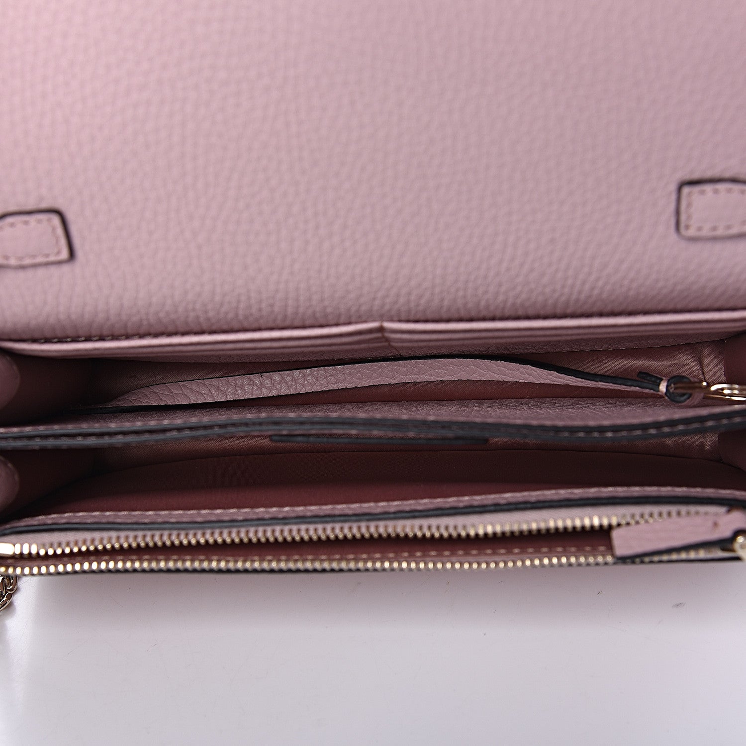 Valentino Garavani Pebbled Calfskin Rockstud Flap Wallet On Chain Poudre 5 of 10
