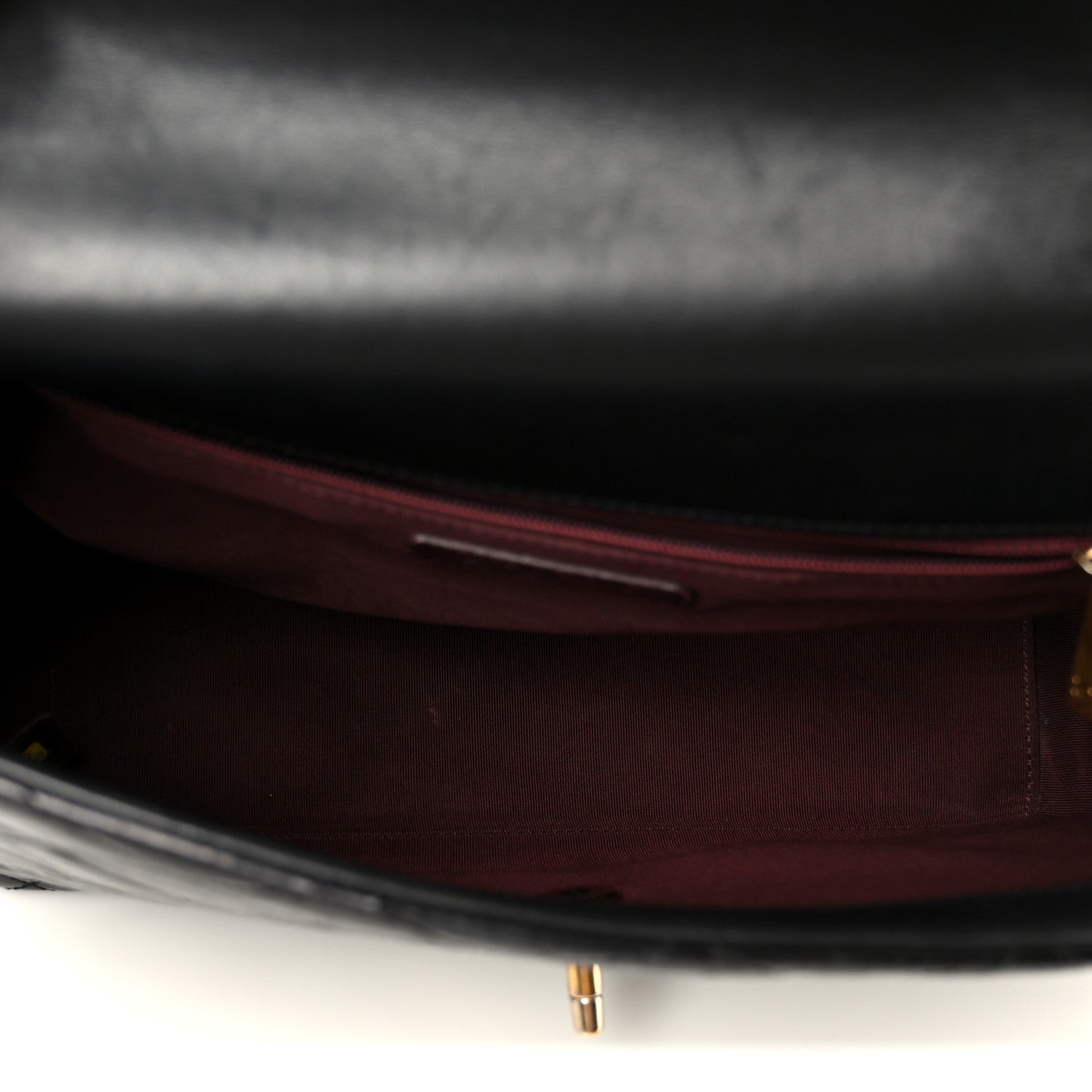 Chanel Glazed Calfskin Quilted Large Gold Bar Top Handle Flap Black 5 of 11