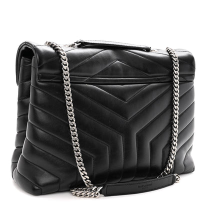 Saint Laurent Calfskin Y Quilted Monogram Medium Loulou Chain Satchel Black 3 of 12