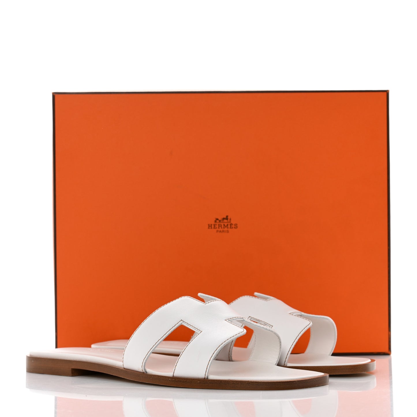 Box Calfskin Oran Sandals 37.5 White