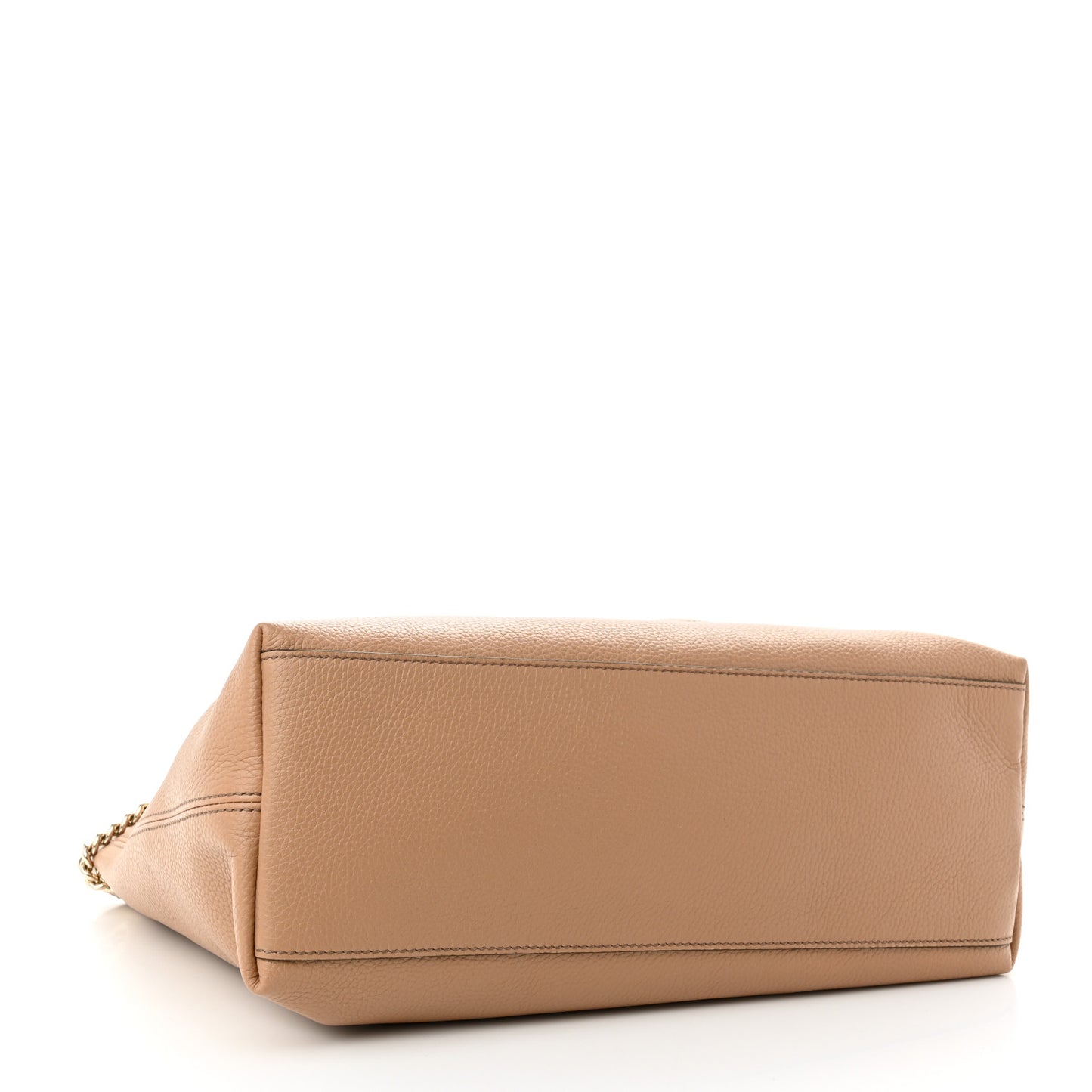 Pebbled Calfskin Medium Soho Chain Shoulder Bag Camelia
