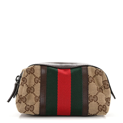 Gucci Monogram Web Small Cosmetic Case Dark Brown 1 of 9