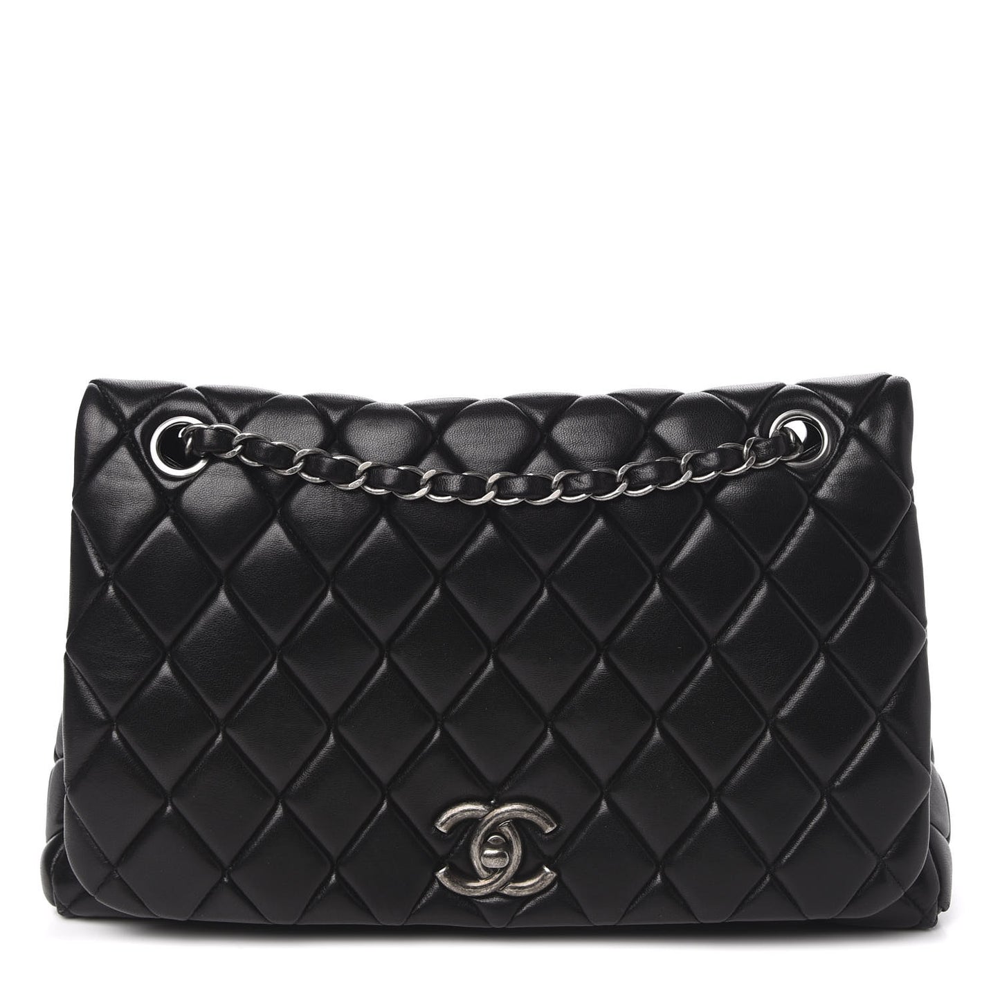Lambskin Large New Bubble Flap Black