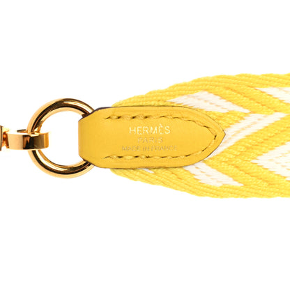 Hermes Toile Swift 25mm Sangle ZigZag Shoulder Strap Jaune de Naples White 3 of 3