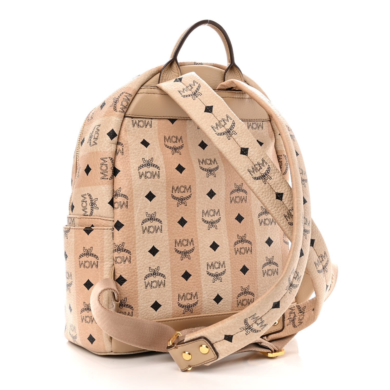 MCM Striped Visetos Small Stark Backpack Beige 3 of 12