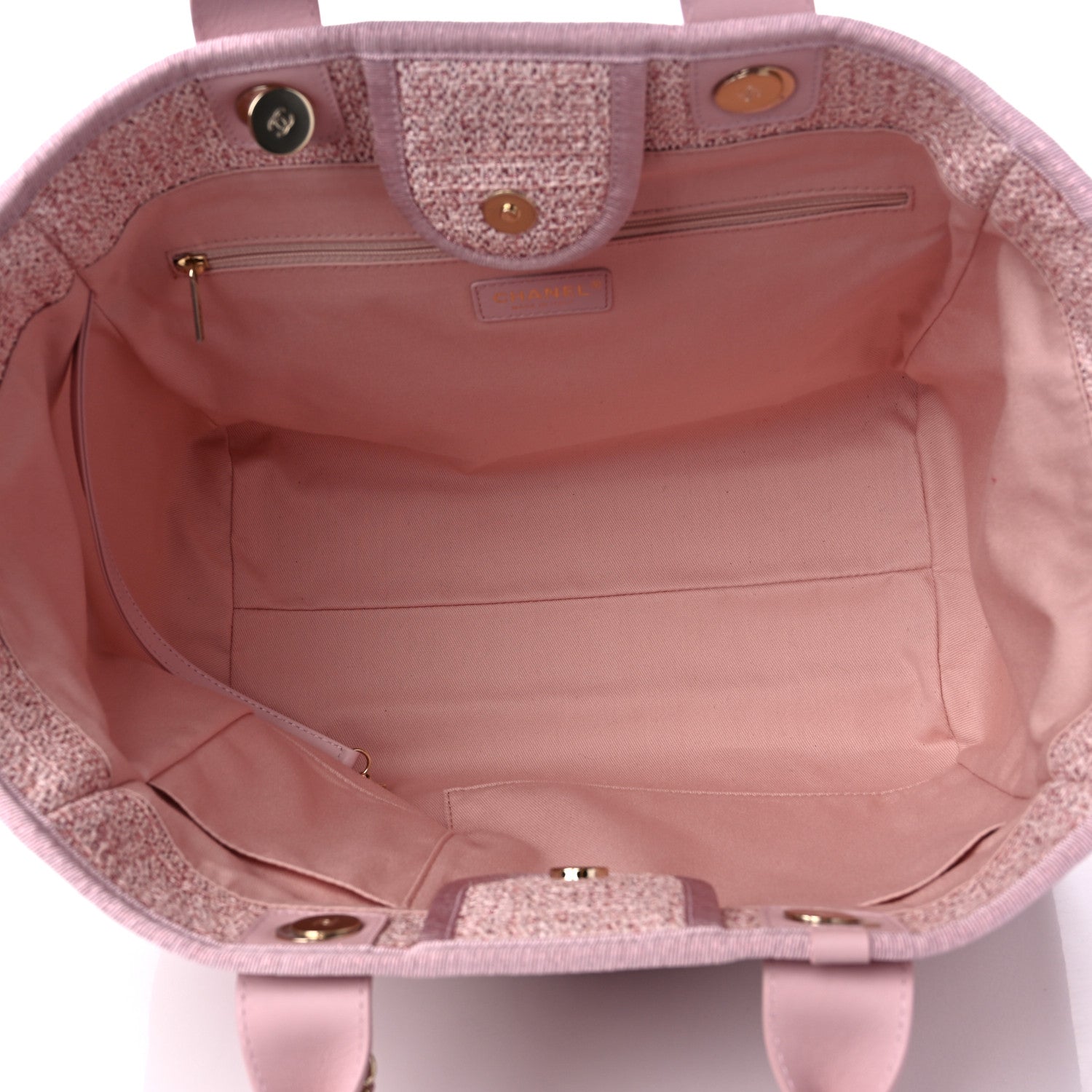Chanel Lurex Boucle Deauville Medium Tote Pink 5 of 9