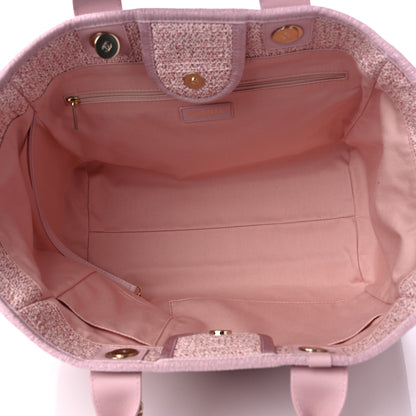 Chanel Lurex Boucle Deauville Medium Tote Pink 5 of 9