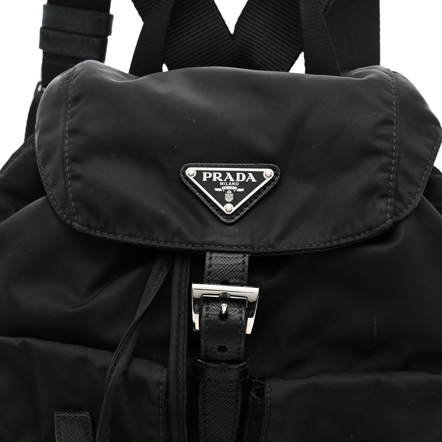 Prada Tessuto Nylon Saffiano Small Backpack Black 8 of 12