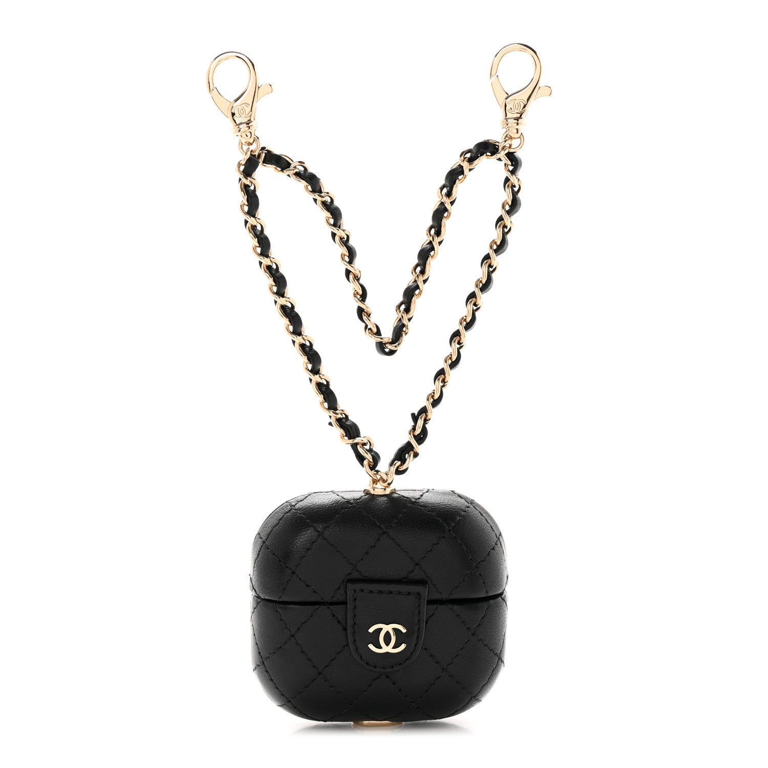 Chanel Lambskin Quilted Airpods Pro Case With Chain Black 1 of 7