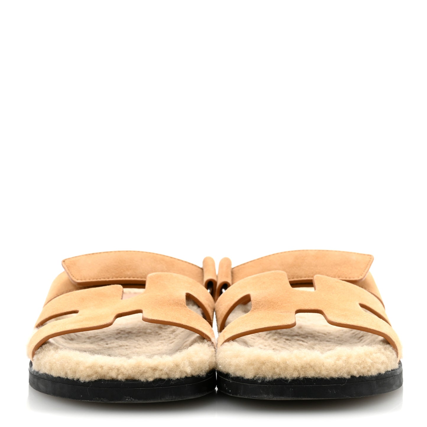 Suede Goatskin Woolskin Womens Chypre Sandals 37 Golden Beige