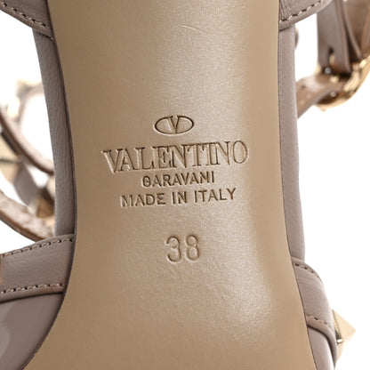 Valentino Garavani Patent Nappa Rockstud Ankle Strap 65mm Pumps 38 Poudre 9 of 10