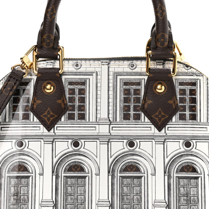 Louis Vuitton X FORNASETTI Calfskin Architettura Alma BB Black White 7 of 9