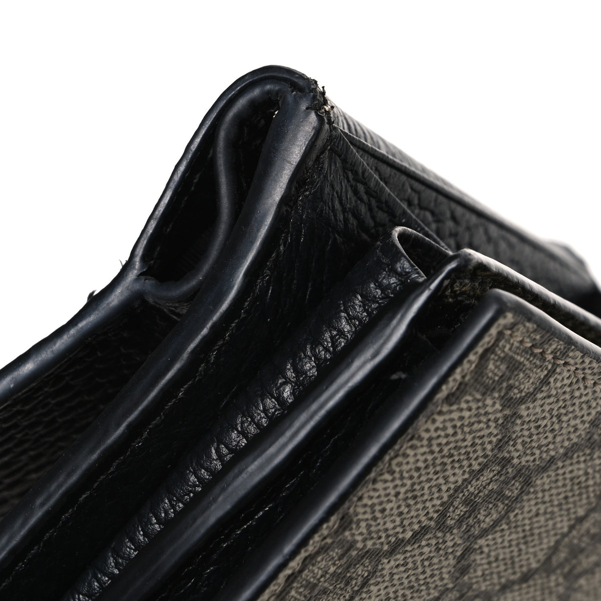 Dollar Calfskin GG Supreme Monogram Medium GG Marmont Wallet Black Beige Ebony