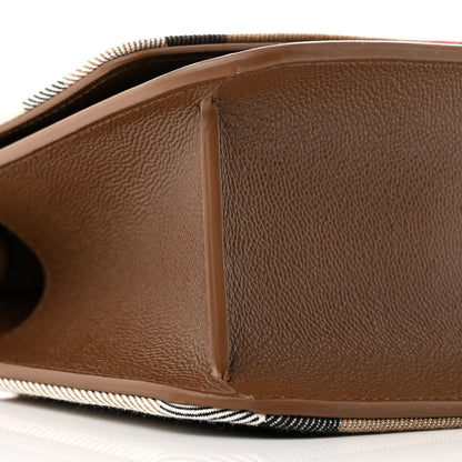Burberry Grained Calfskin House Check Small Madison Shoulder Bag Earth 9 of 10