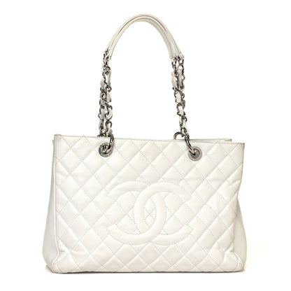 Chanel Caviar Quilted Grand Shopping Tote GST White 1 of 11