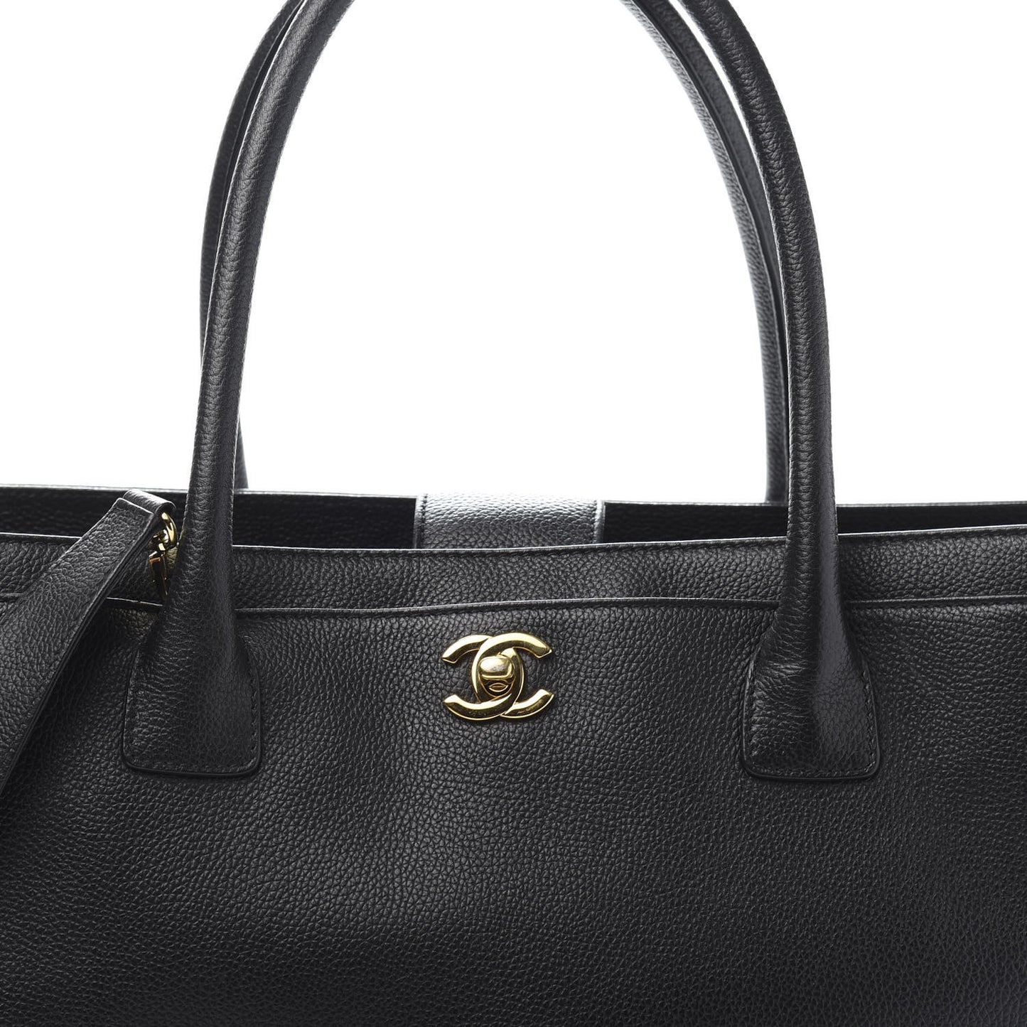 Calfskin Cerf Executive Shopper Tote Black