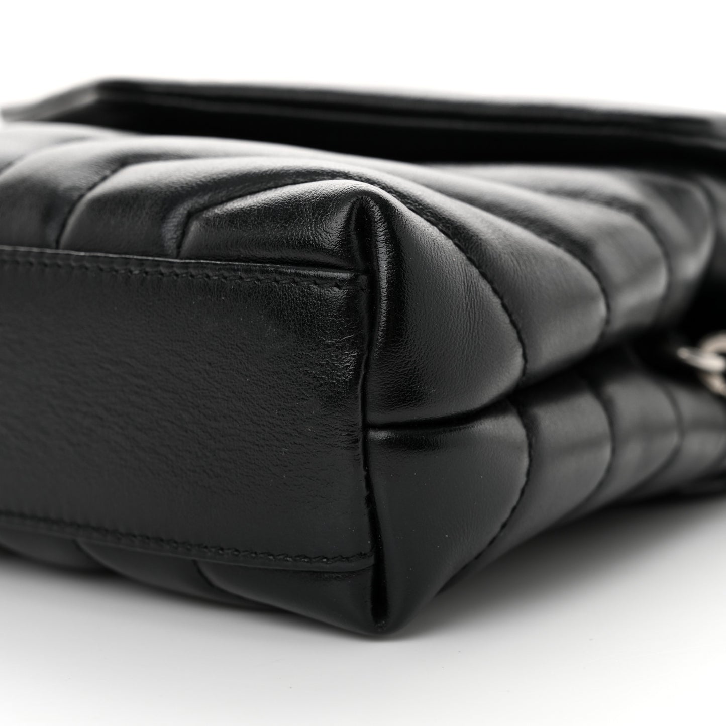 Calfskin Y Quilted Monogram Toy Loulou Crossbody Bag Black