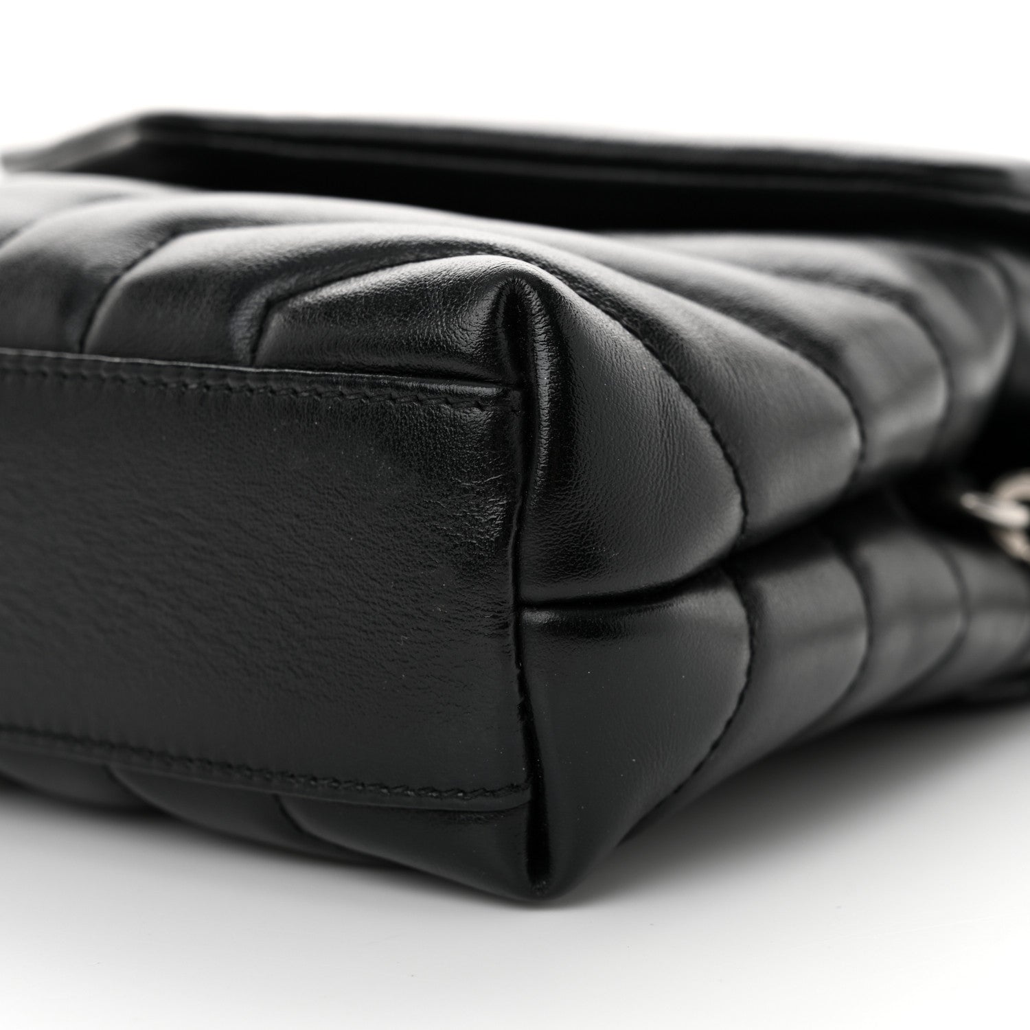 Saint Laurent Calfskin Y Quilted Monogram Toy Loulou Crossbody Bag Black 10 of 12