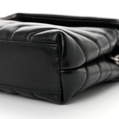 Saint Laurent Calfskin Y Quilted Monogram Toy Loulou Crossbody Bag Black 10 of 12