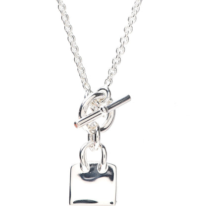 Hermes Sterling Silver Birkin Amulette Pendant Necklace 3 of 4