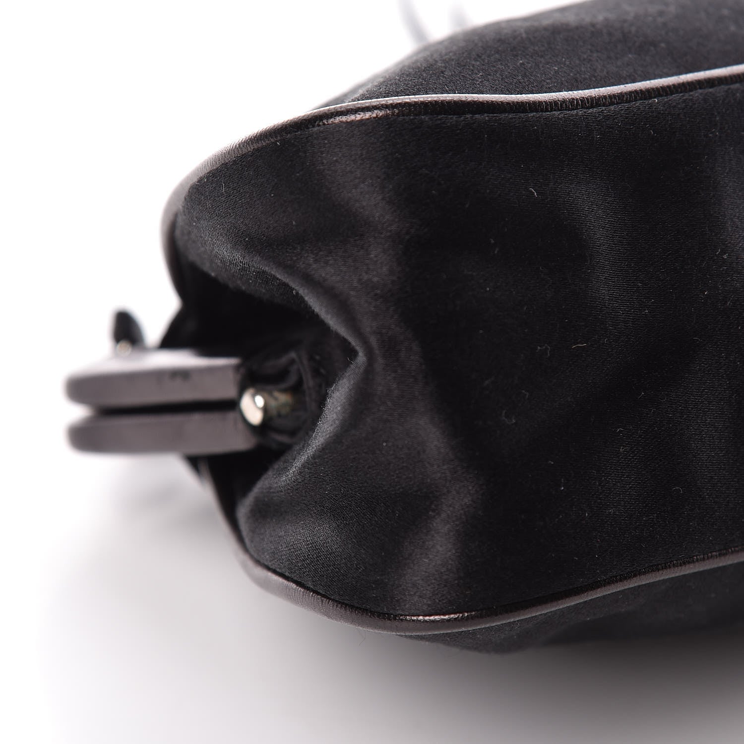 Prada Satin Kisslock Clutch Black 9 of 10