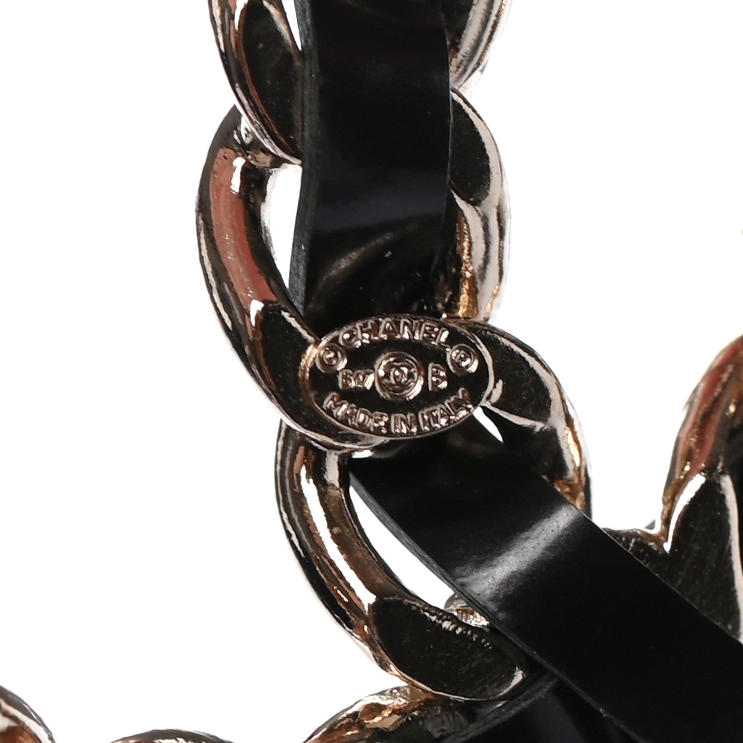 Chanel Lambskin Crystal Chain CC Charms Brooch Black Gold 4 of 4